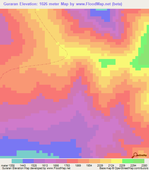Guraran,Peru Elevation Map
