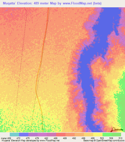 Muqatta`,Sudan Elevation Map