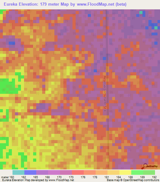 Eureka,Peru Elevation Map