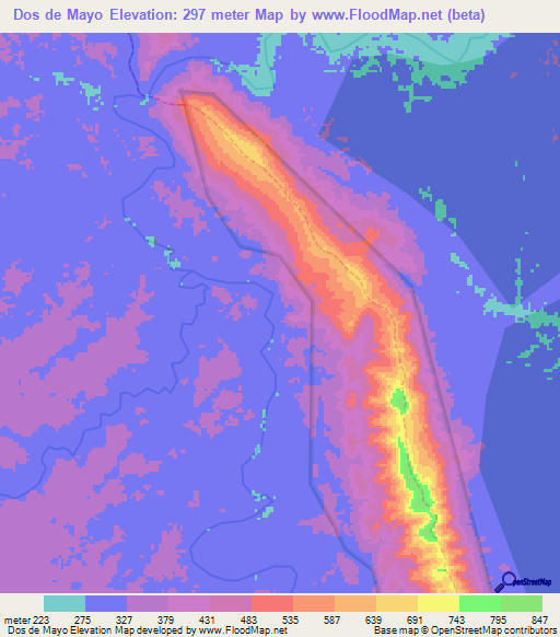 Dos de Mayo,Peru Elevation Map