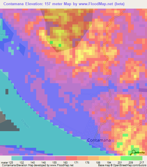 Contamana,Peru Elevation Map