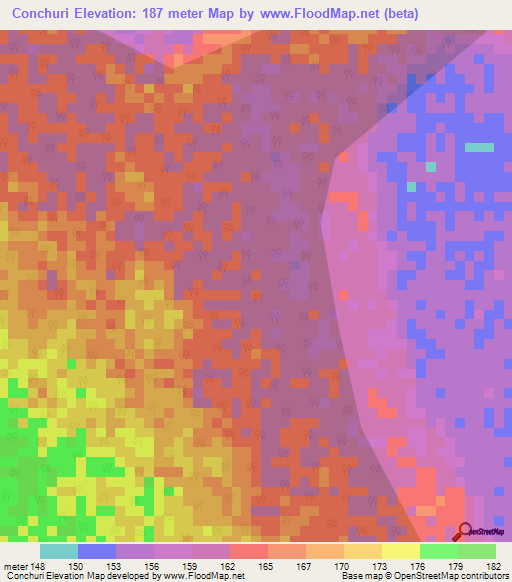 Conchuri,Peru Elevation Map