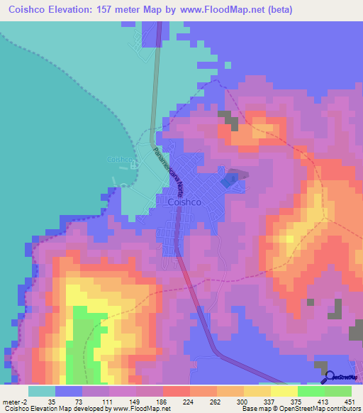 Coishco,Peru Elevation Map
