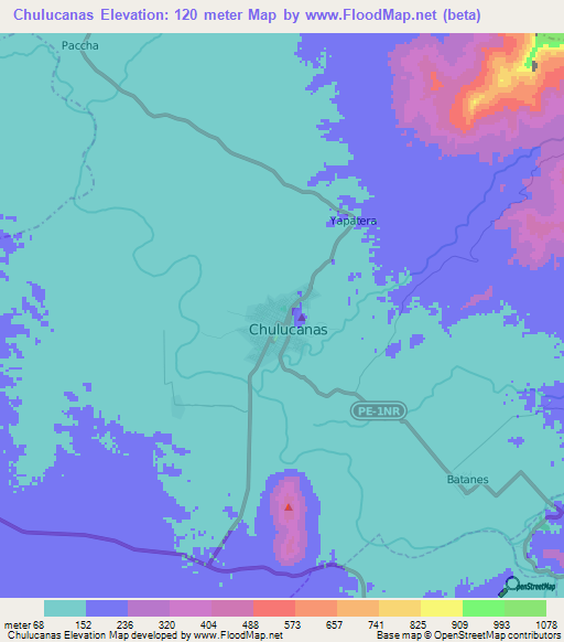 Chulucanas,Peru Elevation Map