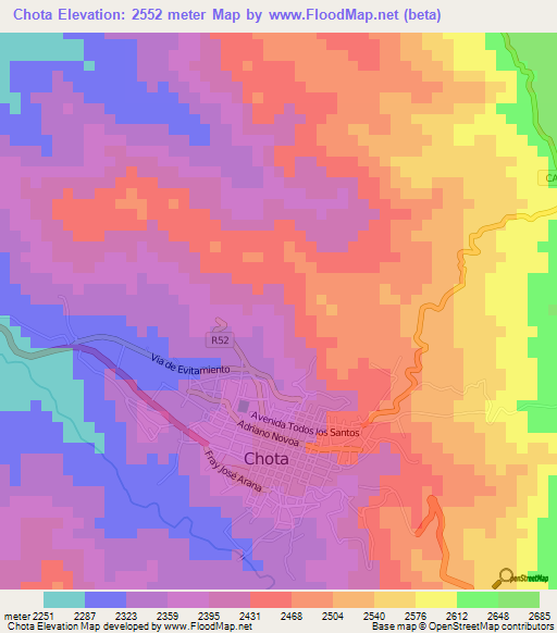 Chota,Peru Elevation Map
