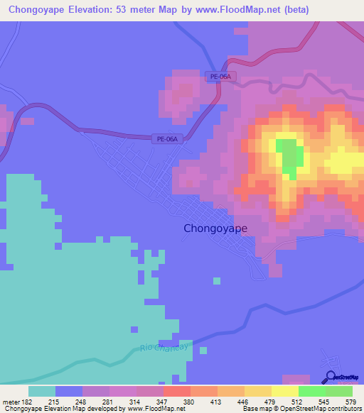 Chongoyape,Peru Elevation Map