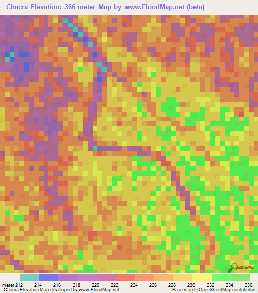 Chacra,Peru Elevation Map
