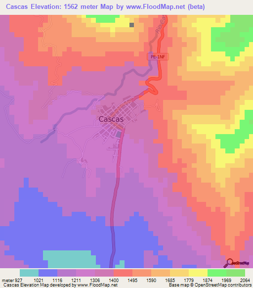 Cascas,Peru Elevation Map