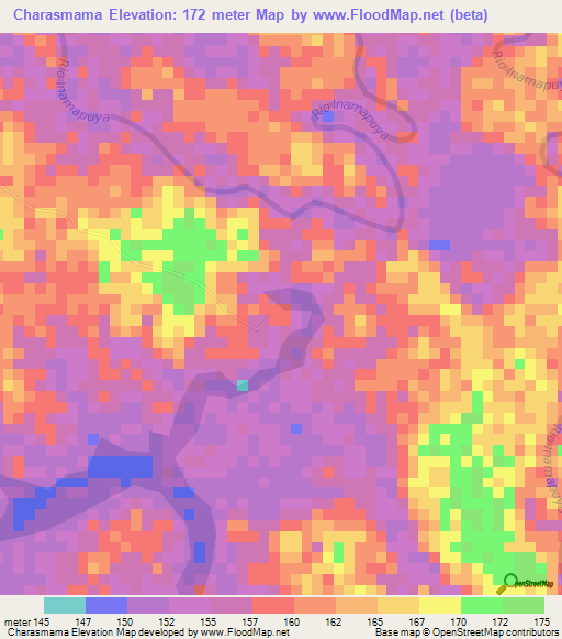 Charasmama,Peru Elevation Map