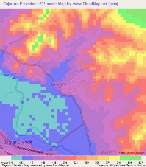 Cajaruro,Peru Elevation Map