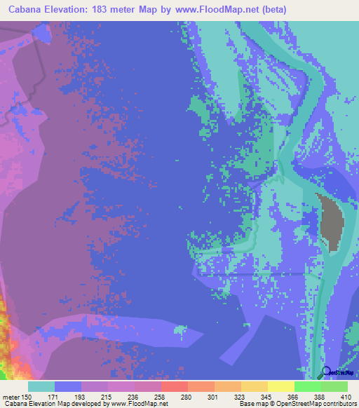Cabana,Peru Elevation Map