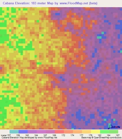 Cabana,Peru Elevation Map