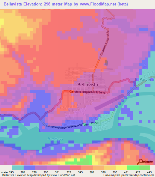 Bellavista,Peru Elevation Map