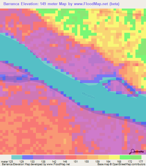 Barranca,Peru Elevation Map