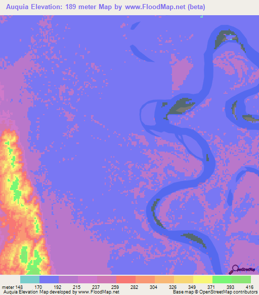 Auquia,Peru Elevation Map