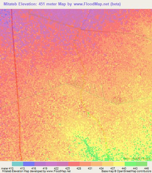 Mitateb,Sudan Elevation Map