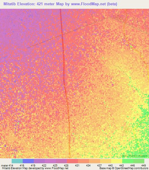 Mitatib,Sudan Elevation Map