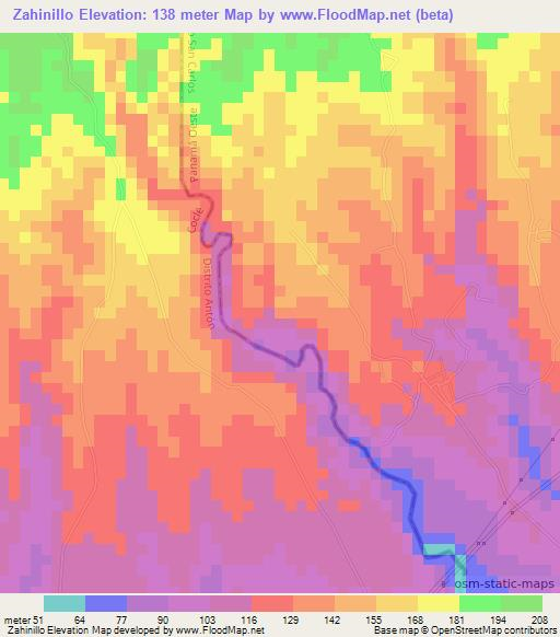 Zahinillo,Panama Elevation Map