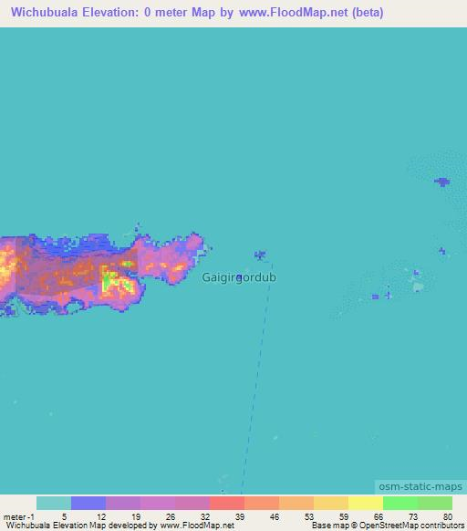 Wichubuala,Panama Elevation Map