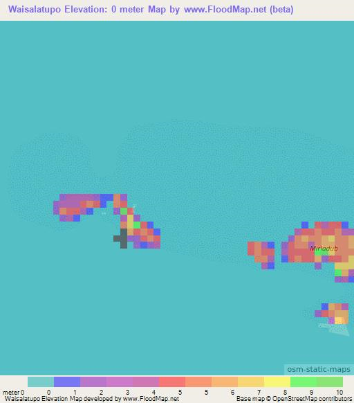 Waisalatupo,Panama Elevation Map