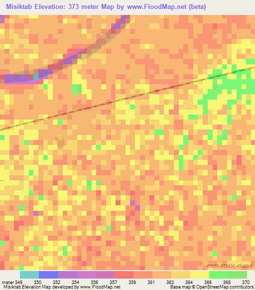Misiktab,Sudan Elevation Map