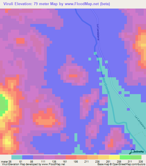 Viruli,Panama Elevation Map