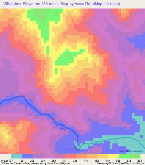Villalobos,Panama Elevation Map