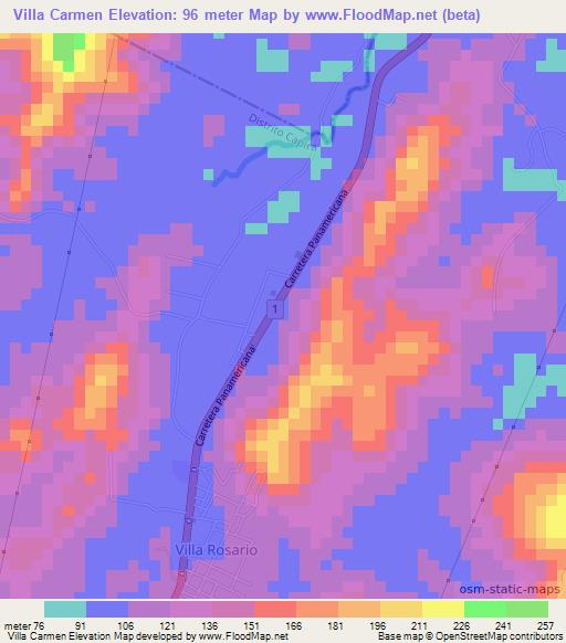Villa Carmen,Panama Elevation Map