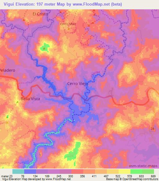 Vigui,Panama Elevation Map
