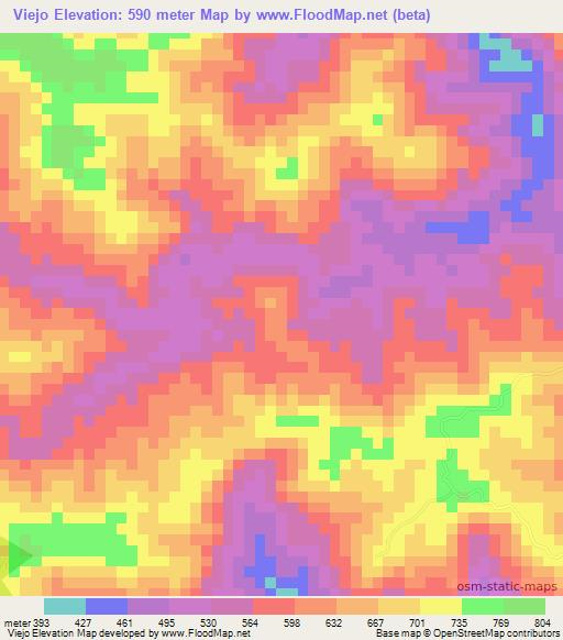 Viejo,Panama Elevation Map