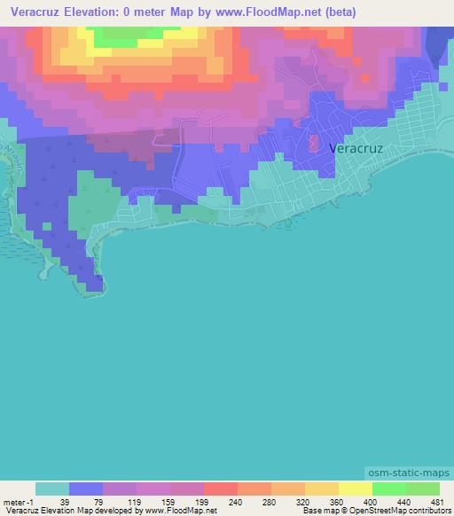 Veracruz,Panama Elevation Map