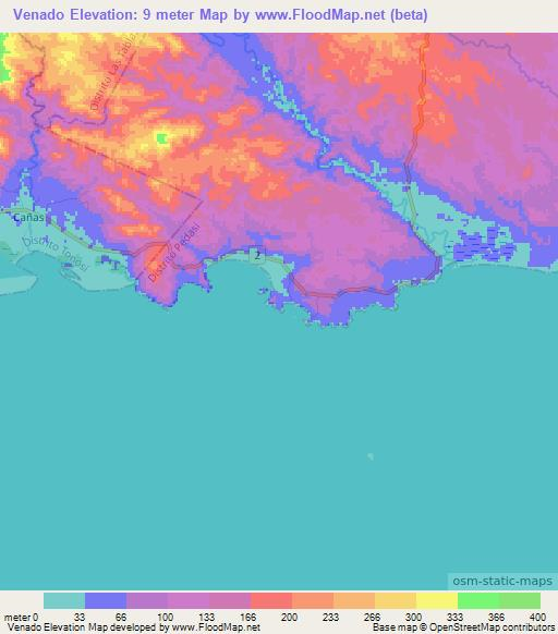 Venado,Panama Elevation Map