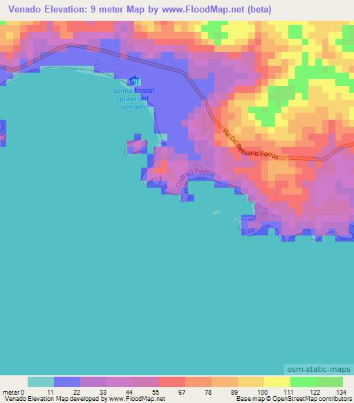 Venado,Panama Elevation Map