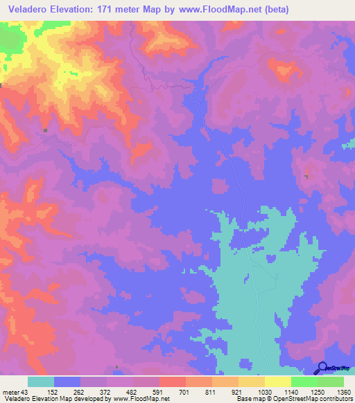 Veladero,Panama Elevation Map