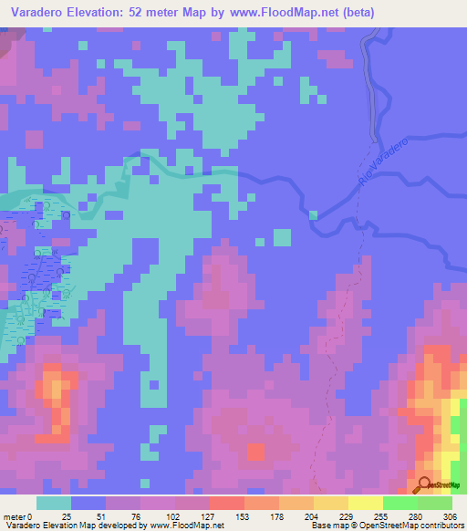 Varadero,Panama Elevation Map