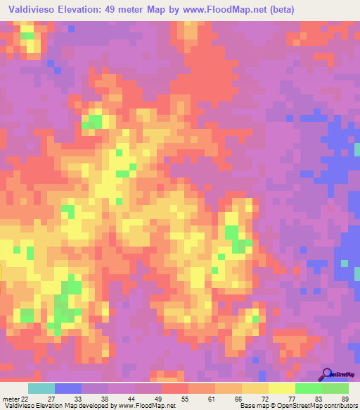 Valdivieso,Panama Elevation Map
