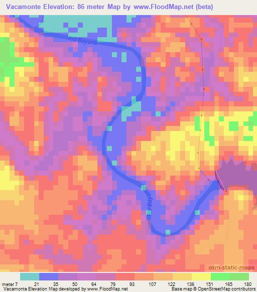 Vacamonte,Panama Elevation Map