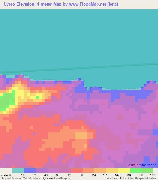 Uvero,Panama Elevation Map