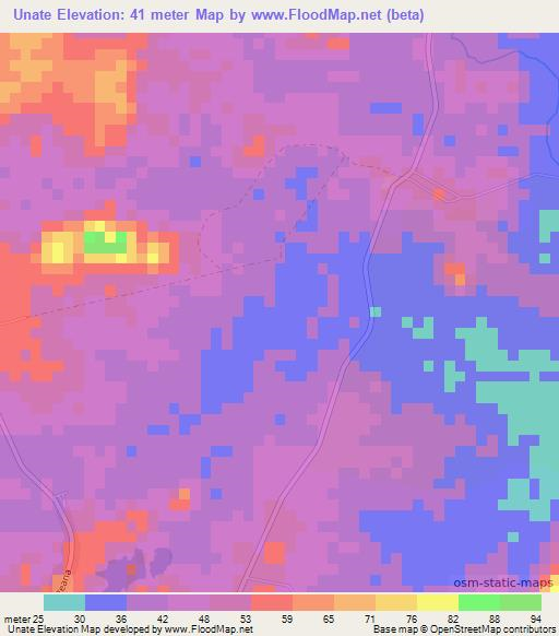 Unate,Panama Elevation Map