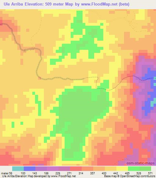 Ule Arriba,Panama Elevation Map
