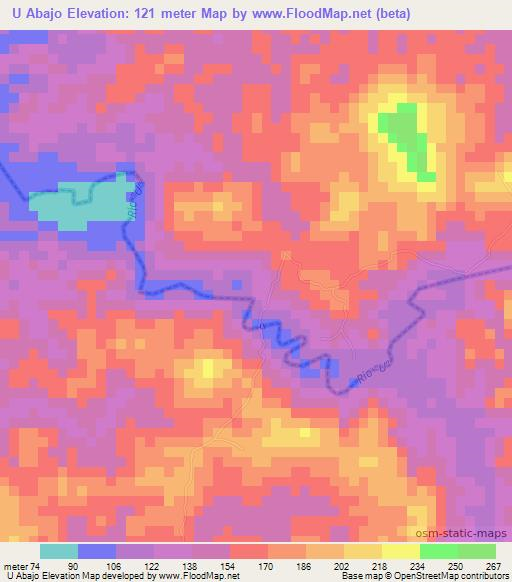 U Abajo,Panama Elevation Map