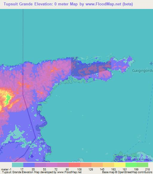 Tupsuit Grande,Panama Elevation Map