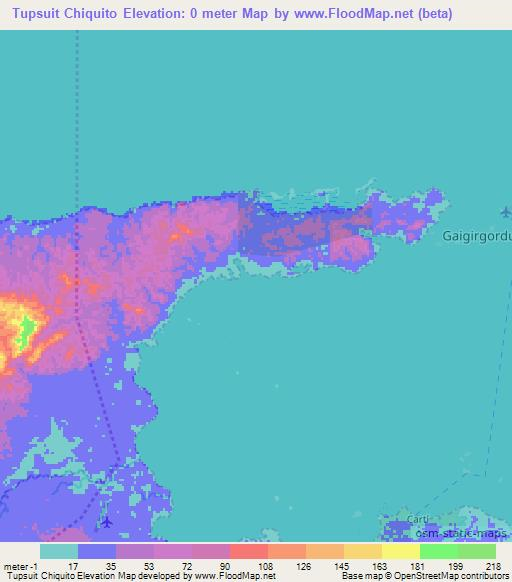 Tupsuit Chiquito,Panama Elevation Map