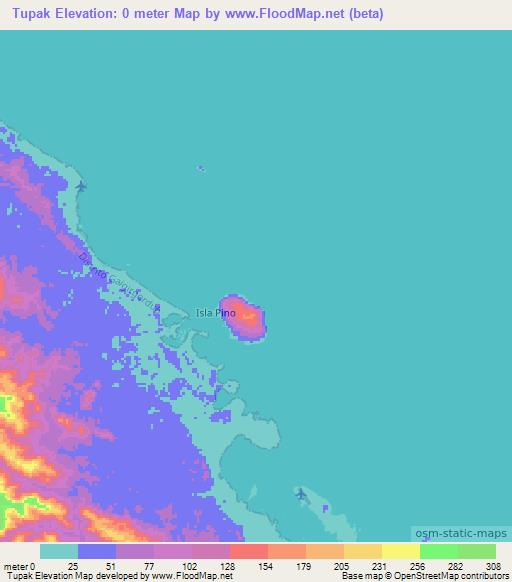 Tupak,Panama Elevation Map
