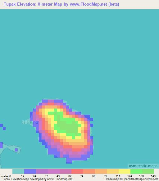 Tupak,Panama Elevation Map
