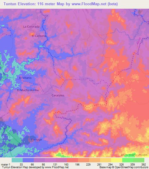 Tuntun,Panama Elevation Map