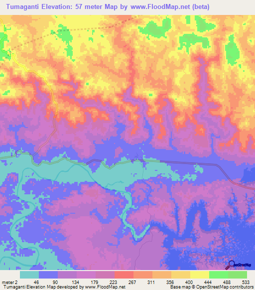 Tumaganti,Panama Elevation Map