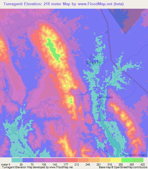 Tumaganti,Panama Elevation Map