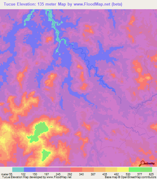 Tucue,Panama Elevation Map