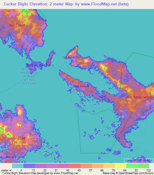 Tucker Bight,Panama Elevation Map